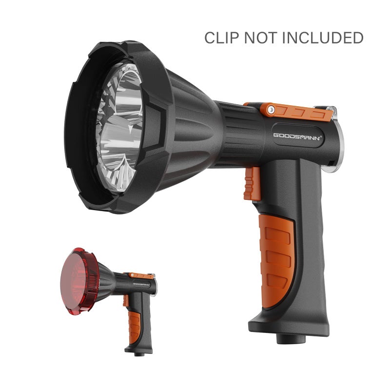 GOODSMANN Spotlight Marine Spot Light 4000 Lumen Led Boat Navigation Lights 12 Volt Handheld Spotlight Rechargeable Searchlight with Detachable Red Lens, Wall and Car Charger - Image 2